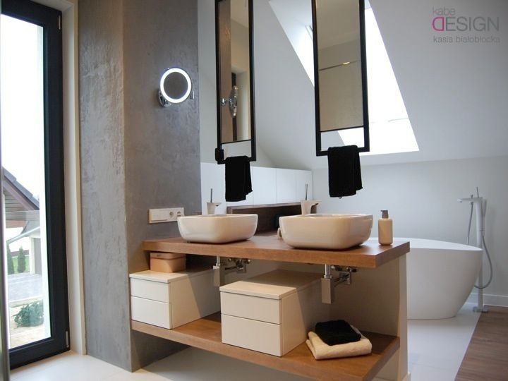 Projekt Gowarzewo, kabeDesign kasia białobłocka kabeDesign kasia białobłocka Modern bathroom Storage