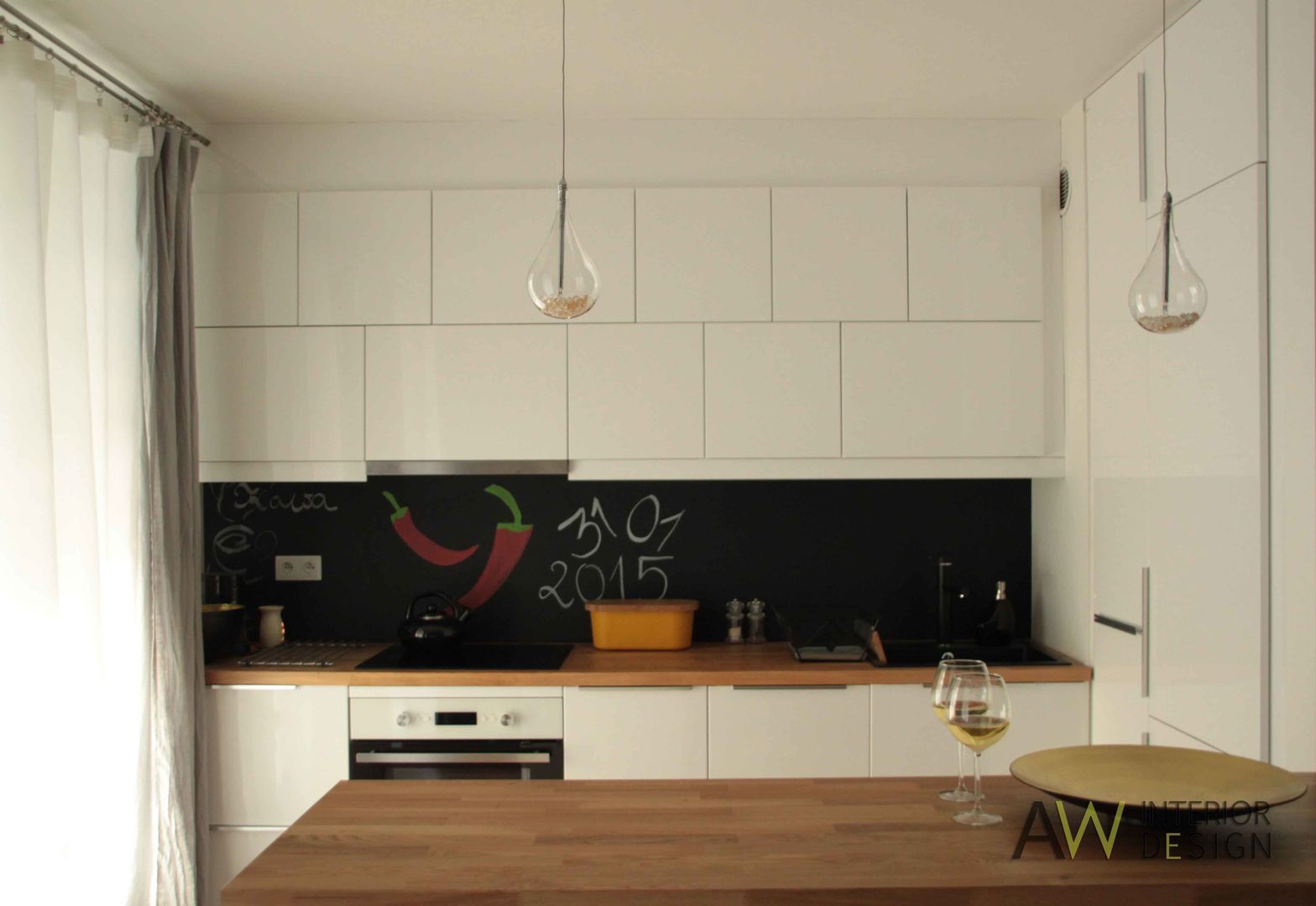 Kawalerka 29 m2 Kraków, AW INTERIOR DESIGN AW INTERIOR DESIGN Cucina minimalista