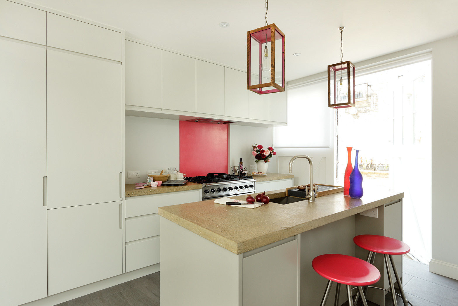 Open-Plan Kitchen/Living Room, Ladbroke Walk, London , Cue & Co of London Cue & Co of London Dapur Modern