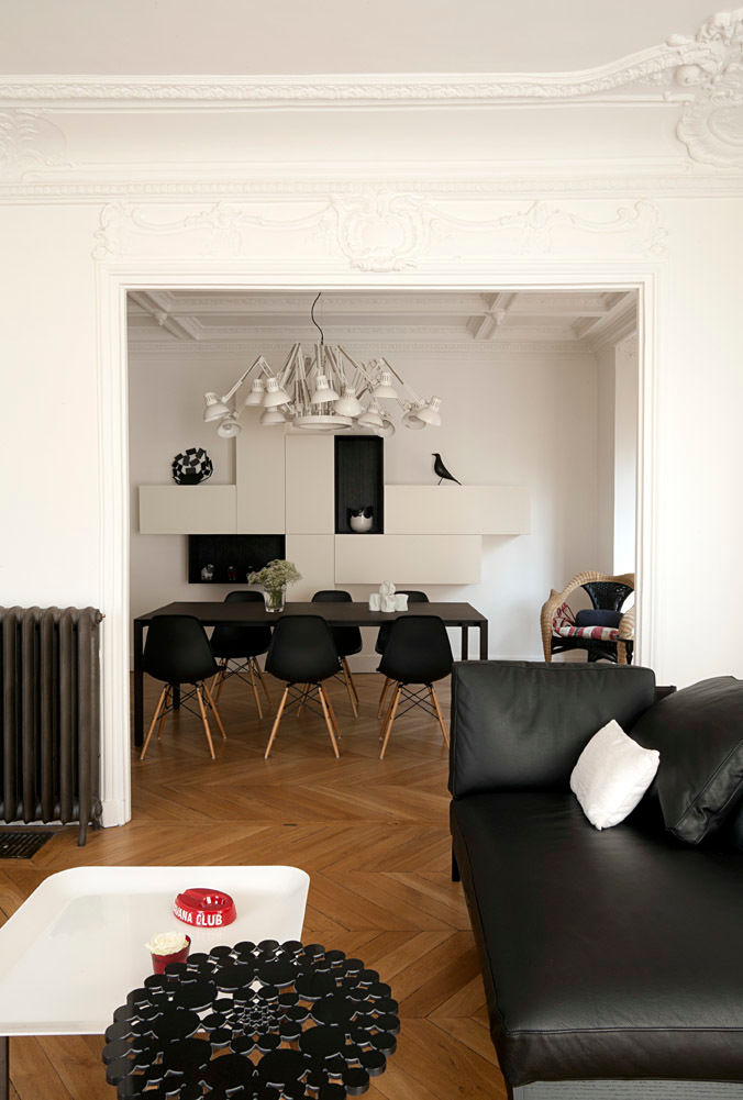 Haussmanien et Design , ATELIER FB ATELIER FB Modern living room