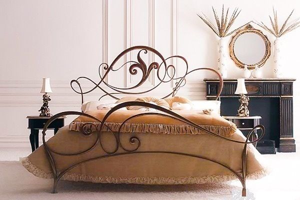 Luxury Wrought Iron Bed Maison Noblesse Спальня в стиле модерн Кровати и изголовья