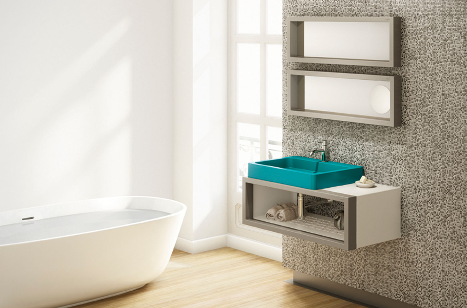 Lavabos, duchas, accesorios y muebles para el baño flexibles y coloridos., Boing Original Boing Original Kamar Mandi Modern Storage