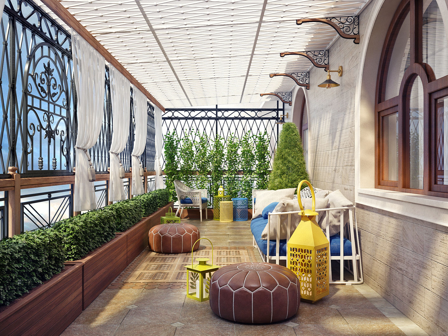 Летняя терраса в частном доме, Sweet Home Design Sweet Home Design Balkon, Beranda & Teras Gaya Mediteran