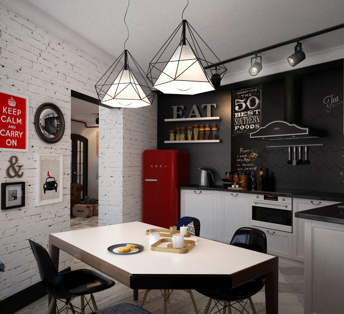 NY loft, Reroom Reroom Nhà bếp phong cách công nghiệp