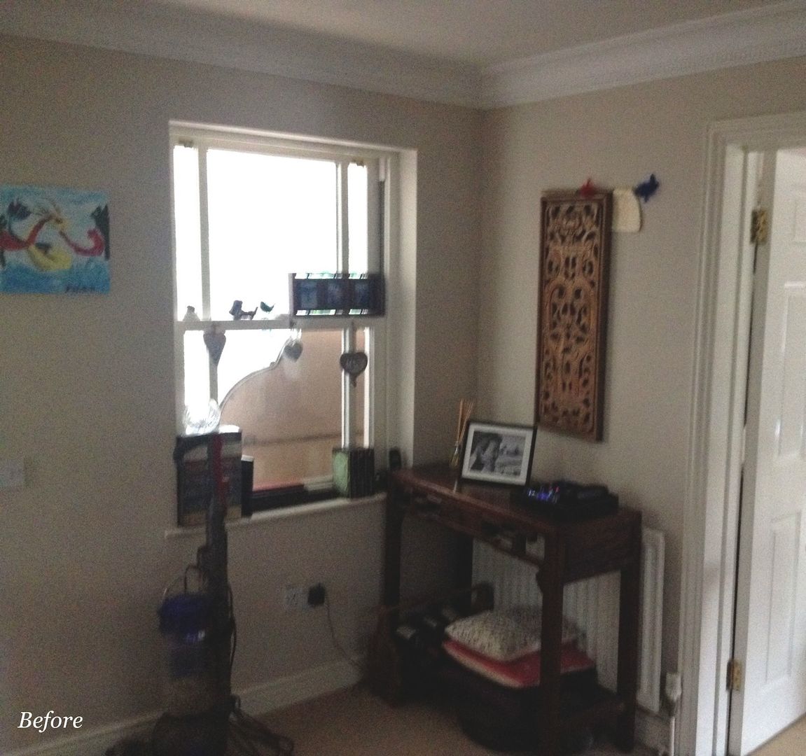 Reading corner in the dining area before Katie Malik Design Studio Dining room