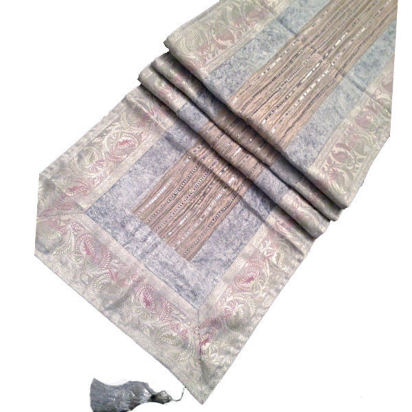 Sageer Table Runner Grey Indian Interiors Asian style dining room Accessories & decoration