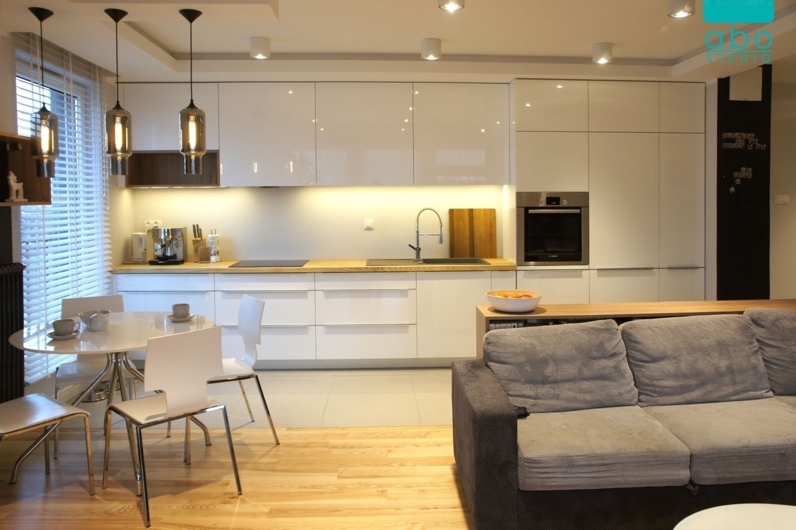 apartament Płock, abostudio abostudio Cocinas de estilo moderno