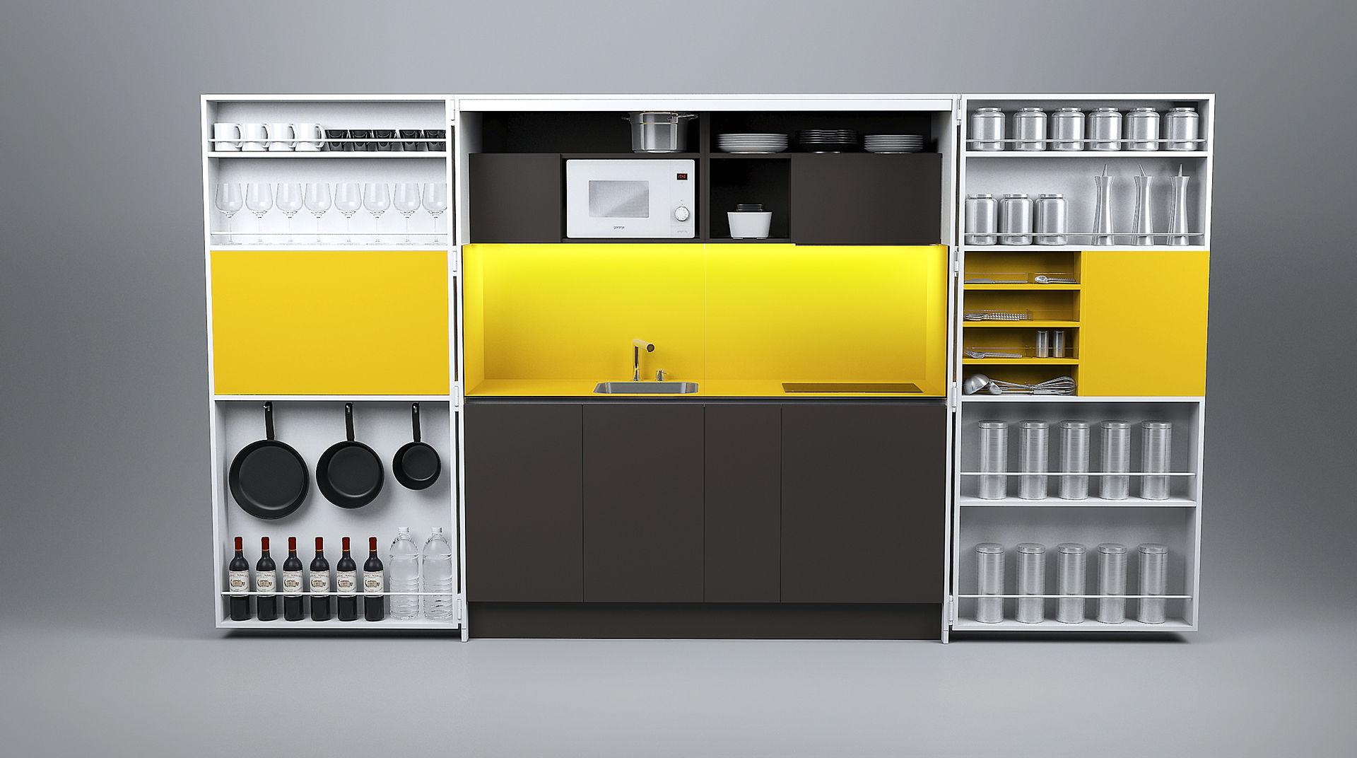 Pop-up kitchen PIA - Web (KL 257S UIFCW) Dizzconcept Modern style kitchen Cabinets & shelves