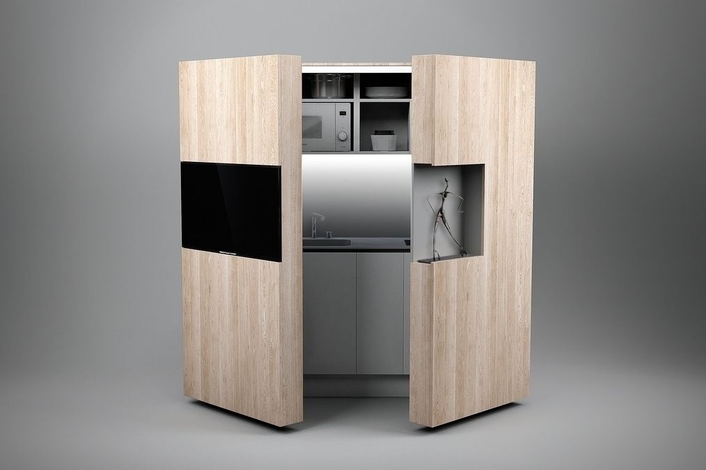 Pop-up kitchen PIA - Wood (KL 257T OBAS) Dizzconcept Dapur Modern Cabinets & shelves