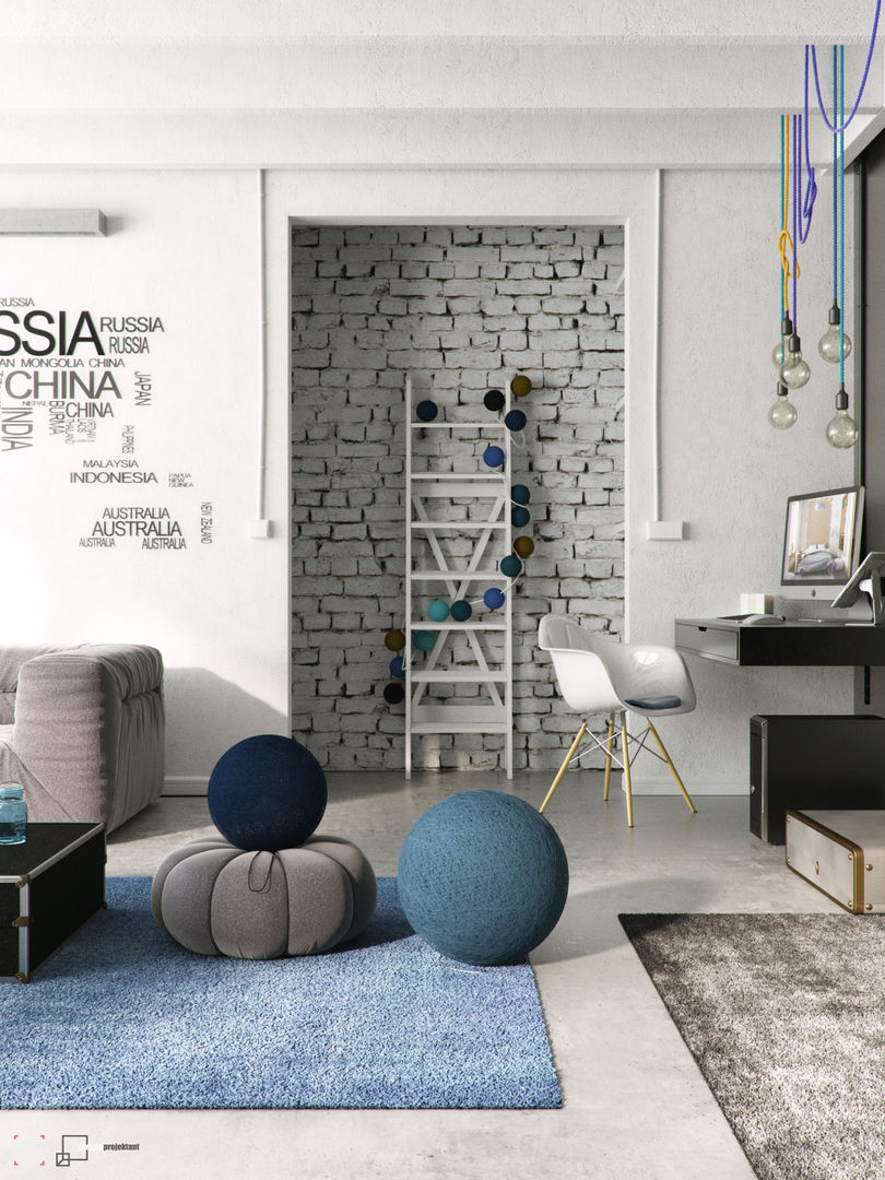 Na walizkach..., Seryjny Projektant Seryjny Projektant Industrial style living room