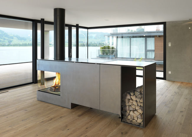 Feuerstellen in Einzelanfertigung, Wirth&Schmid AG Wirth&Schmid AG Salas modernas Chimeneas y accesorios