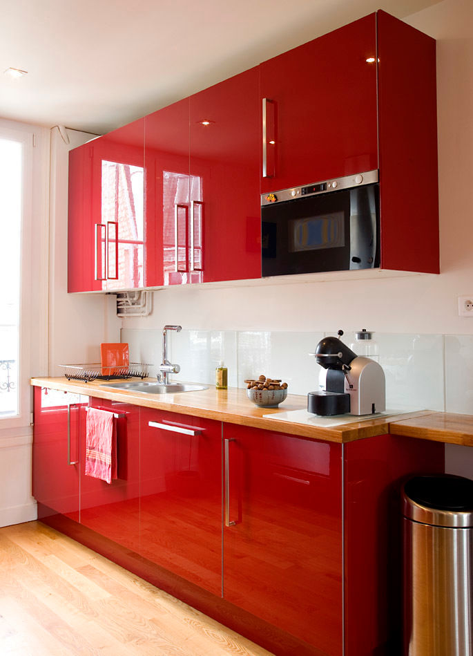 Réunion de 2 appartements en duplex -Paris-18e, ATELIER FB ATELIER FB Cucina moderna