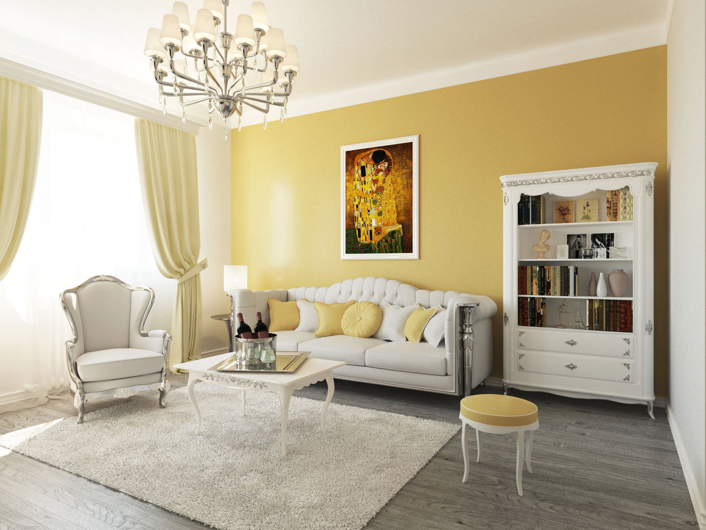 Неоклассика: визуализация, частичный дизайн , OK Interior Design OK Interior Design Classic style living room