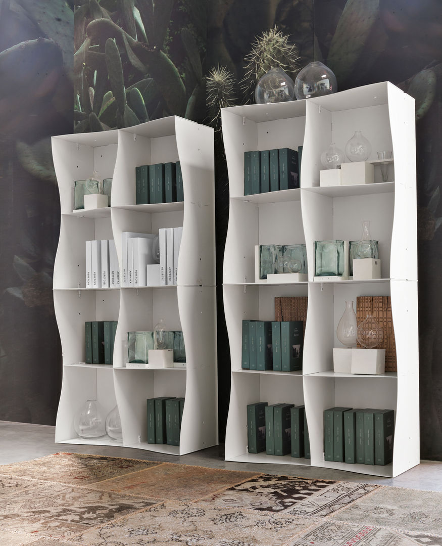 Iron-ic modular bookcase, varnished White finishing Ronda Design Living room TV stands & cabinets