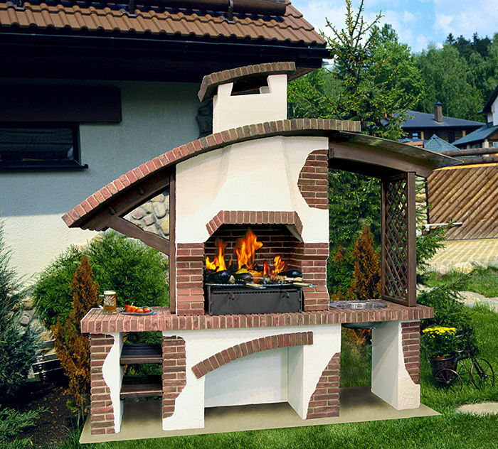 Печи Барбекю, Barbecue Barbecue Garten im Landhausstil Feuerplätze und Grill