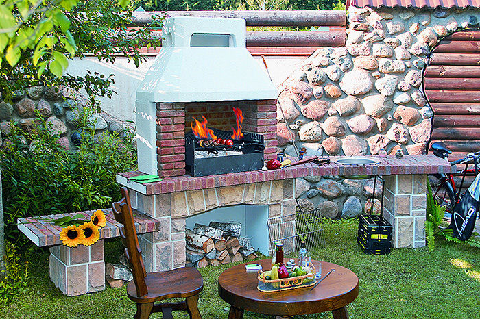 Печи Барбекю, Barbecue Barbecue Taman Gaya Country Fire pits & barbecues