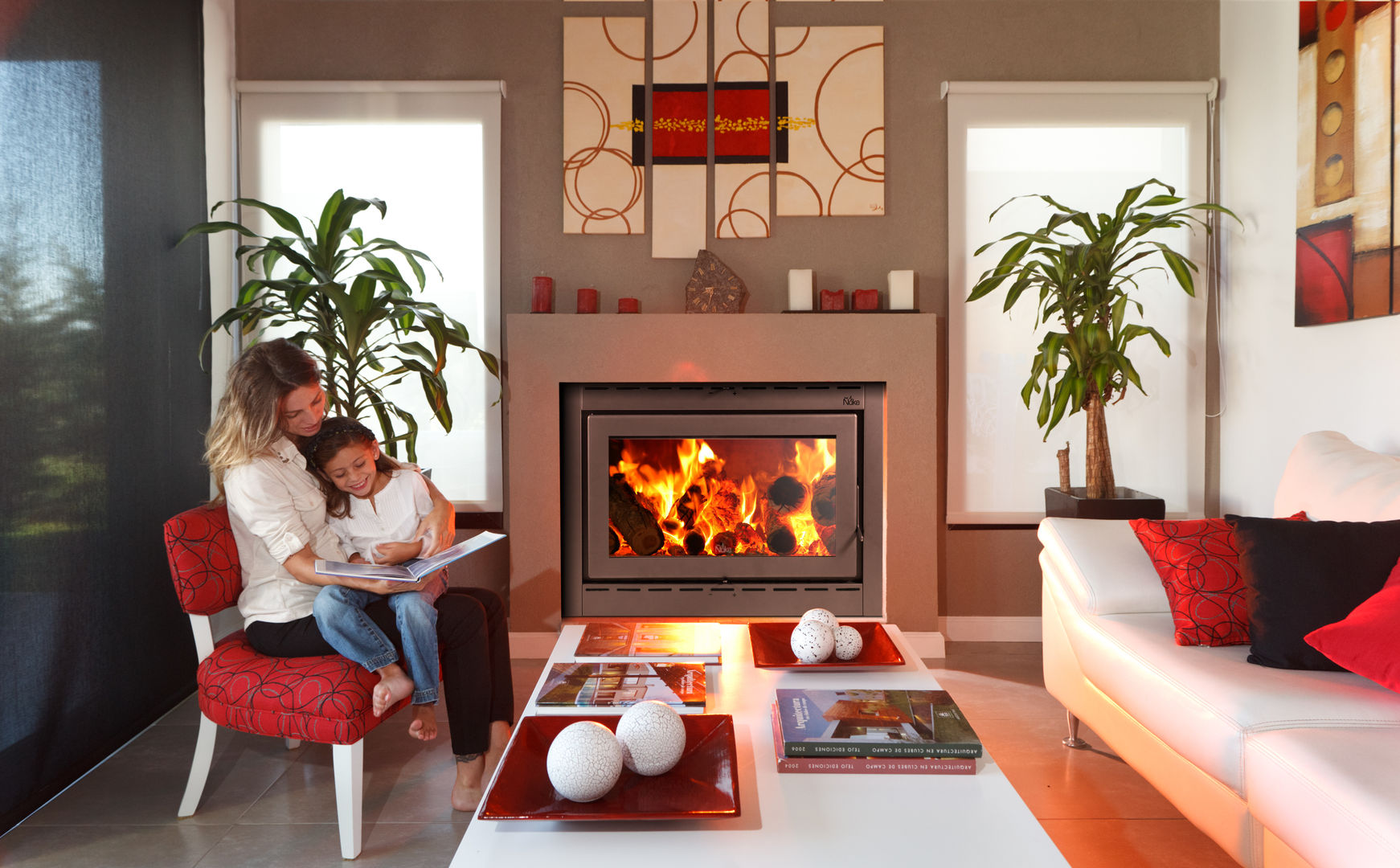 Hogares insertables Nuke, Ñuke Ñuke Modern living room Fireplaces & accessories