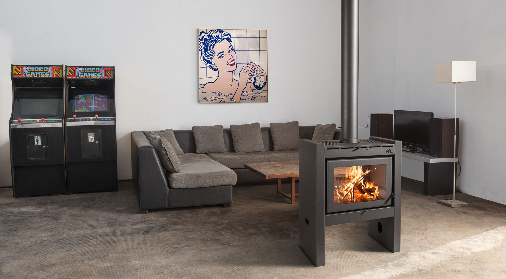 Hogares insertables Nuke, Ñuke Ñuke Modern living room Fireplaces & accessories