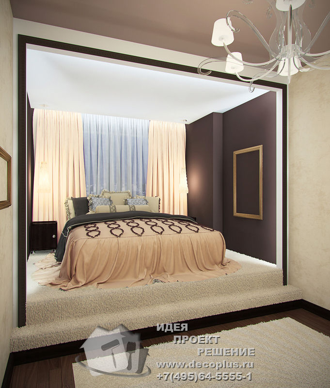 Дизайн интерьера спальни в светлых тонах Бюро домашних интерьеров Спальня в стиле минимализм