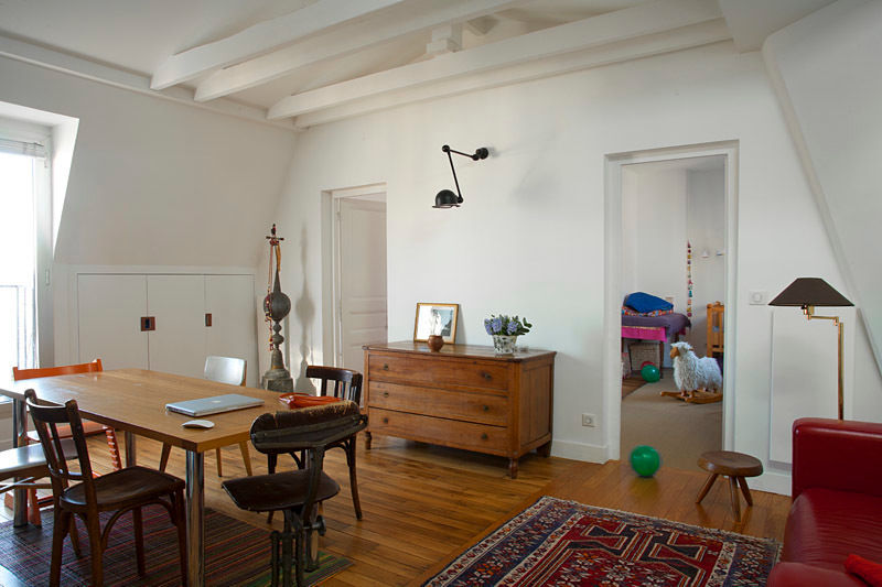 2 Appartements Réunis -Paris-10e, ATELIER FB ATELIER FB モダンデザインの ダイニング