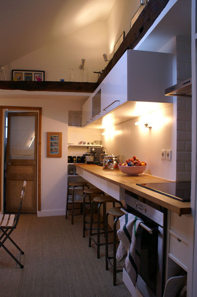 Appartement Parisien pour jeune couple- Paris- 2e, ATELIER FB ATELIER FB Cocinas de estilo moderno