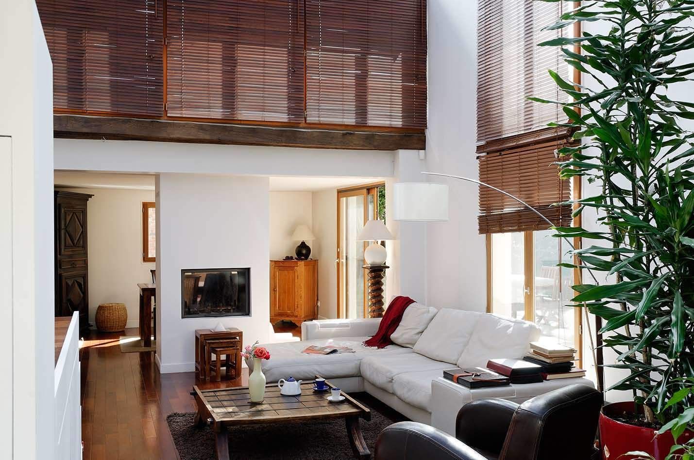 Réfection complète d’une maison à Colombes + extension, 170m² , ATELIER FB ATELIER FB Salon moderne
