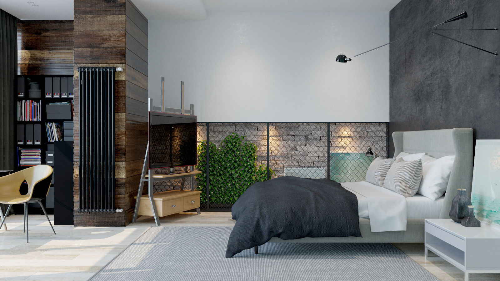 мягкий брутализм, Pavel Alekseev Pavel Alekseev Industrial style bedroom