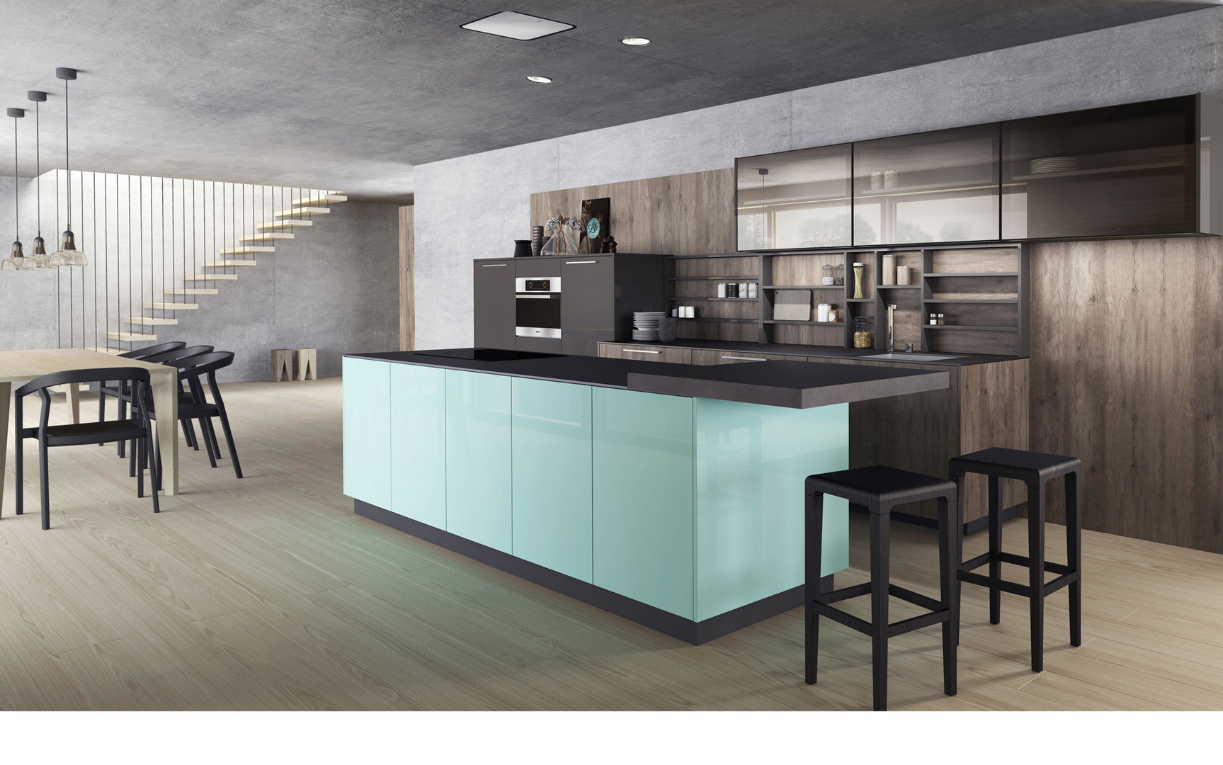 Happiest when the skies are blue, Alaris London Ltd Alaris London Ltd Cocinas de estilo moderno Estanterías y gavetas