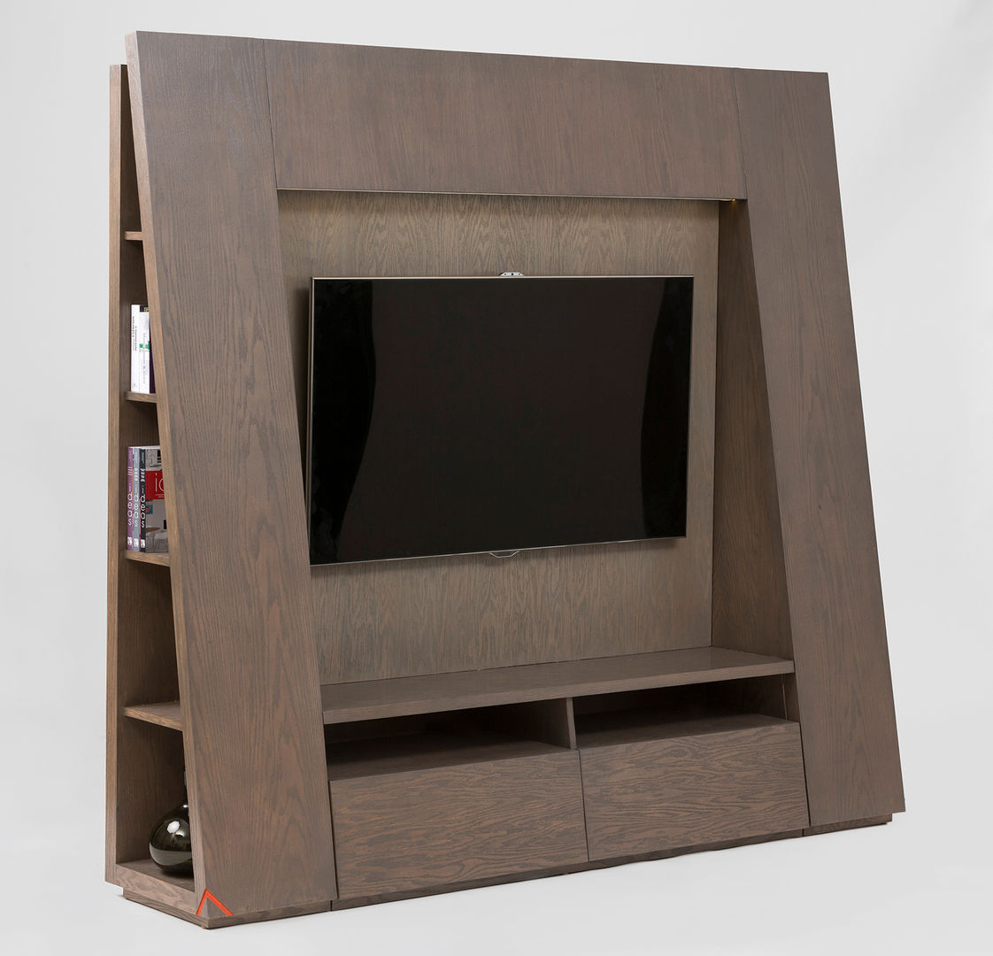 Mueble de TV triangular MADERISTA Salas multimedia de estilo moderno Madera Acabado en madera Muebles