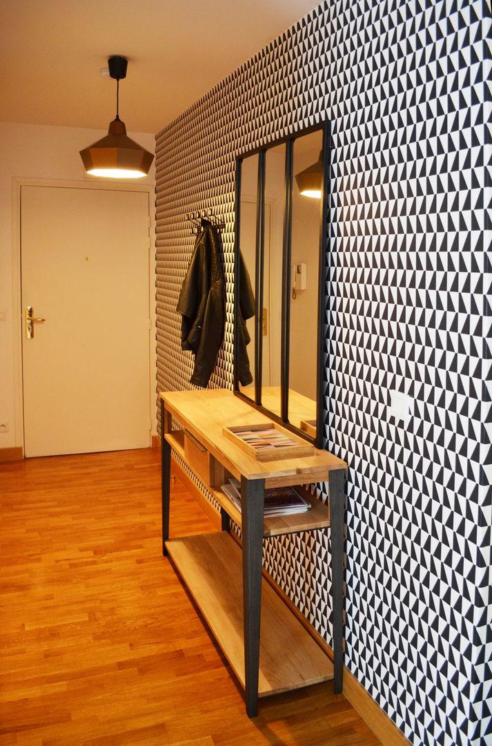 Appartement 60m² - Villejuif, Sandrine Carré Sandrine Carré Ingresso, Corridoio & Scale in stile scandinavo