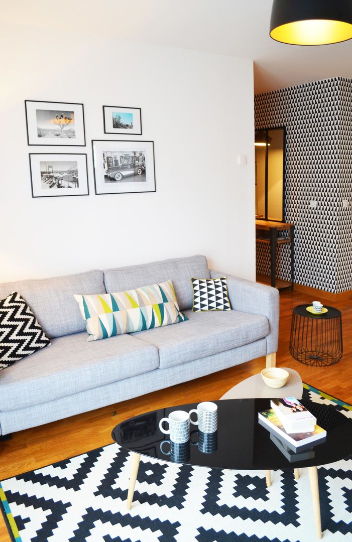 Appartement 60m² - Villejuif, Sandrine Carré Sandrine Carré 스칸디나비아 거실