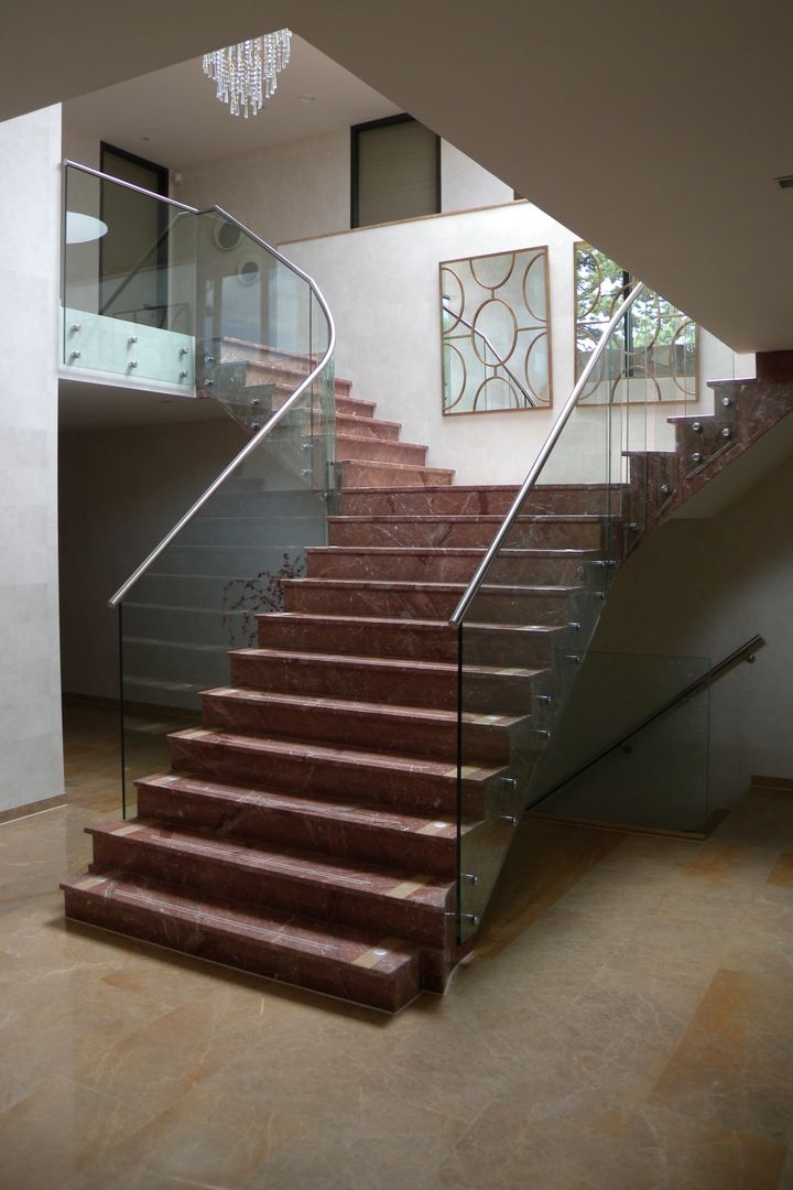 Glazen Balustrade binnen, Buys Glas Buys Glas Коридор, прихожая и лестница в классическом стиле