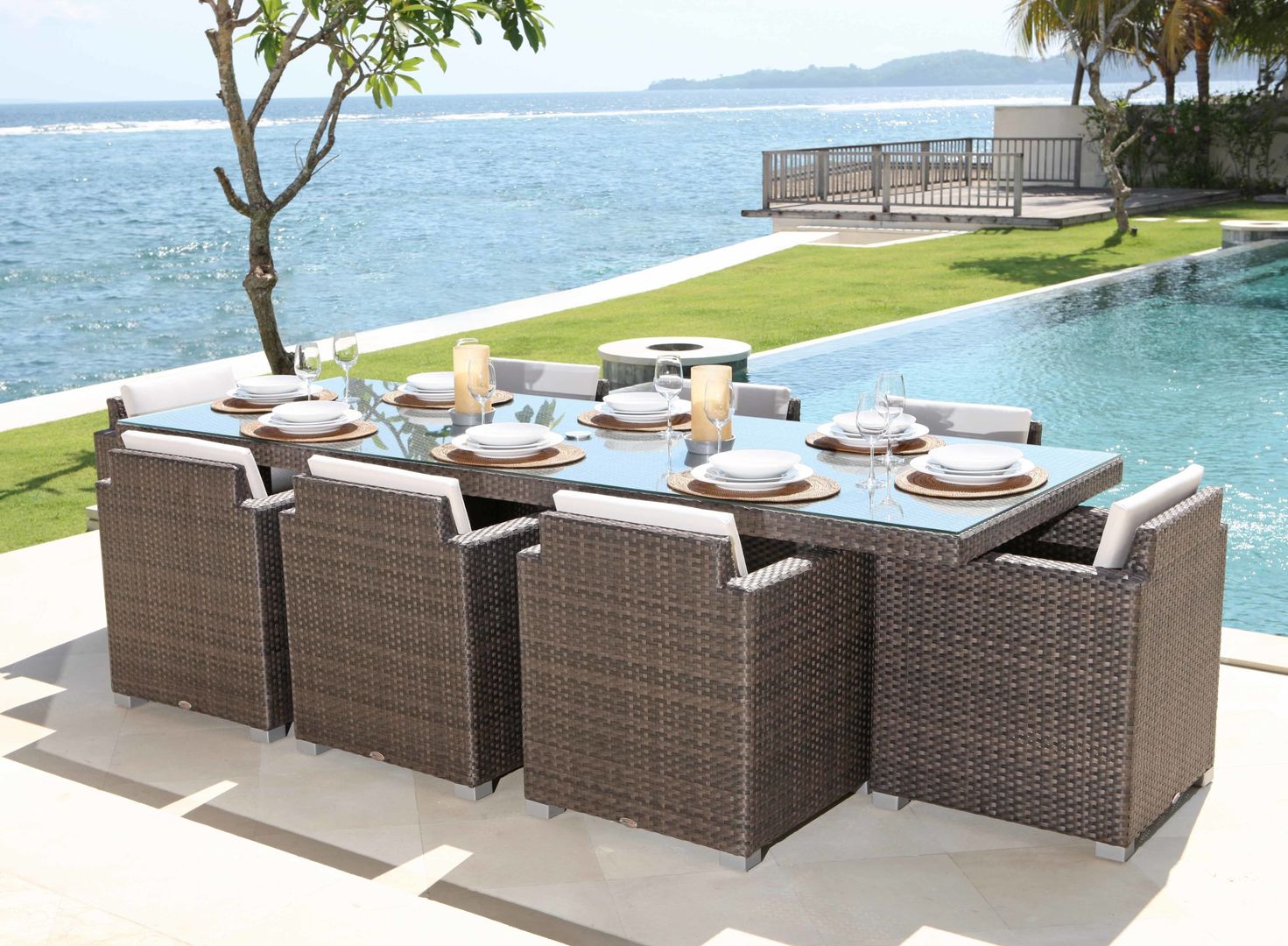 Pacific Dining - Volcano Weave Jusi Colour Modern Garden Furniture