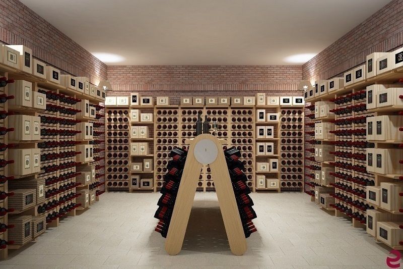 Wine cellar furniture - Classic Champagne Version Esigo SRL Hầm rượu phong cách kinh điển Than củi Multicolored wine cellar,wooden wine cellar,wine furniture,wine rack,wine