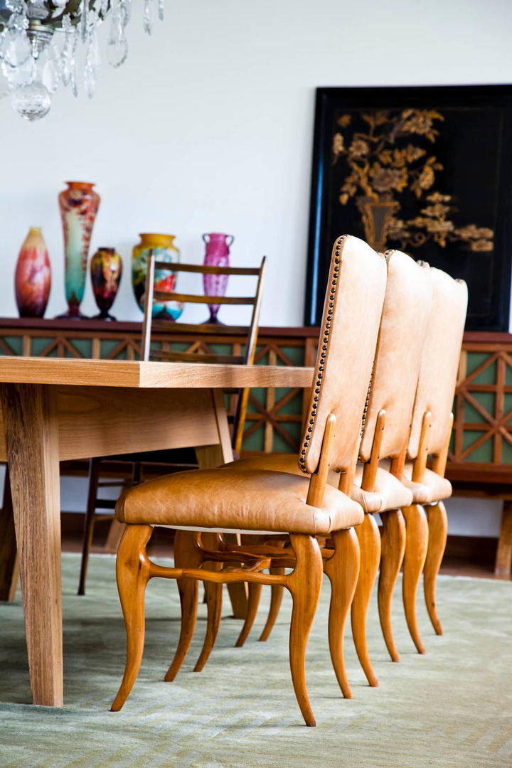 Apartamento Bairro de Higienópolis, CARMELLO ARQUITETURA CARMELLO ARQUITETURA Sala da pranzo moderna Tavoli