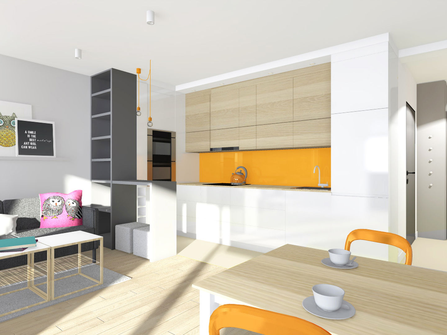 Projekt wnętrza mieszkania 30 m2 w Krakowie, Lidia Sarad Lidia Sarad Modern kitchen