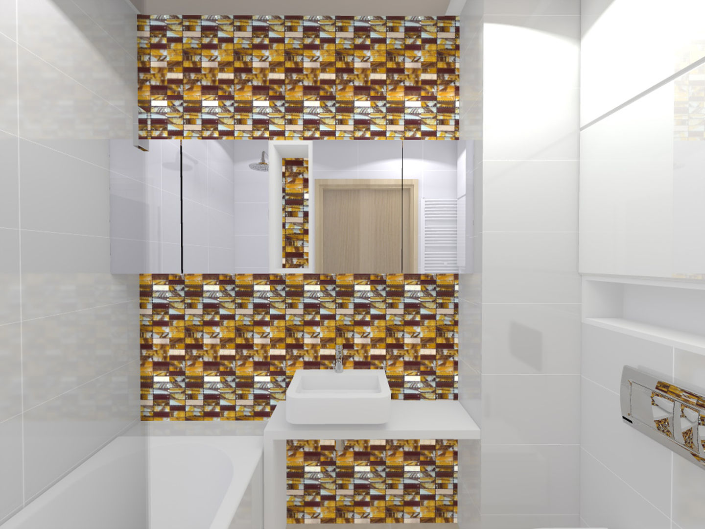 Projekt wnętrza mieszkania 30 m2 w Krakowie, Lidia Sarad Lidia Sarad Modern Bathroom