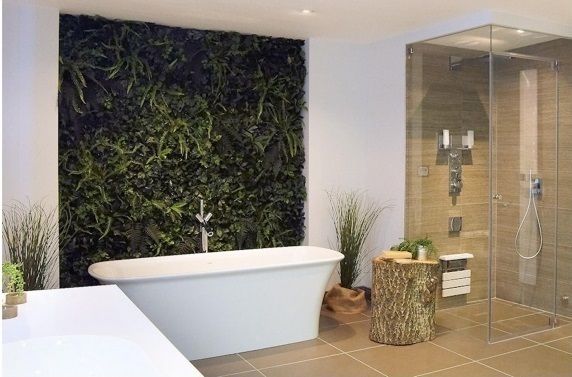 Artificial Green Wall in bathroom Evergreen Trees & Shrubs Rustikale Badezimmer Dekoration