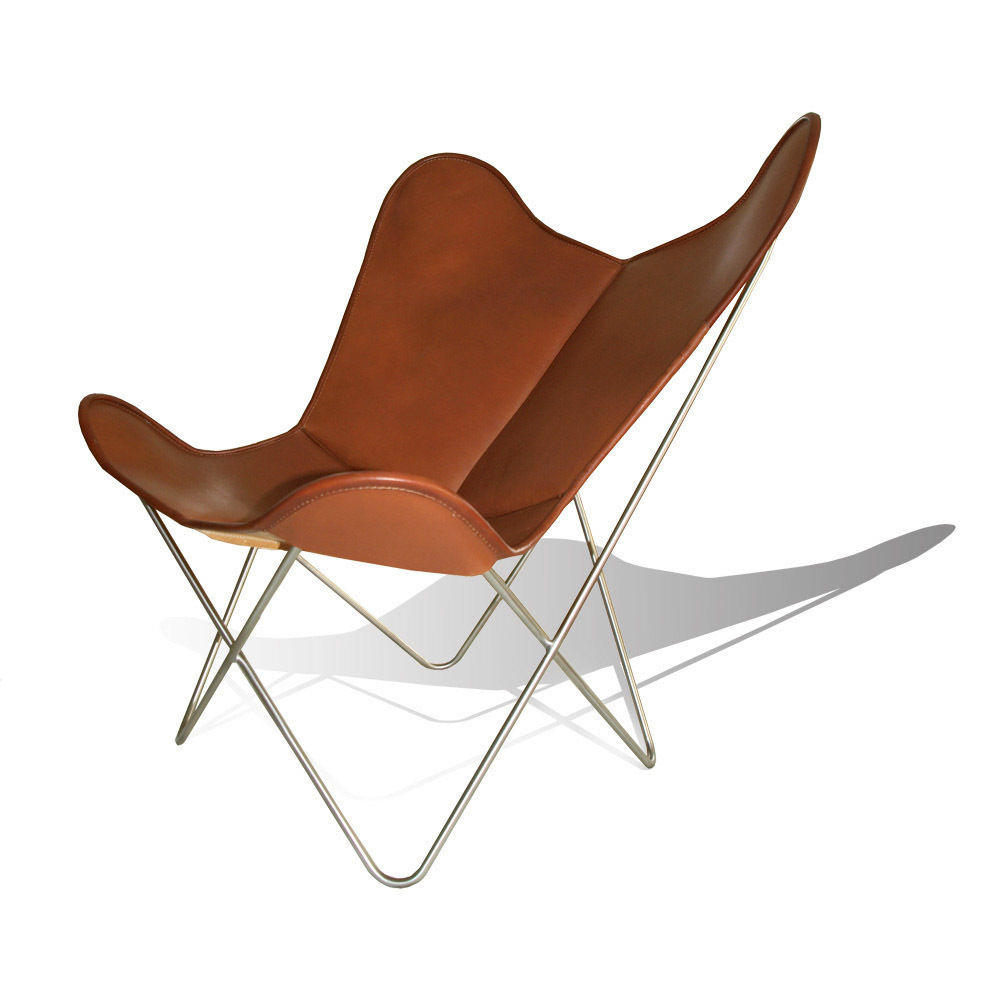 WEINBAUM Hardoy Butterfly Chair ORIGINAL homify Salas de estilo clásico Piel Gris Sofás y sillones