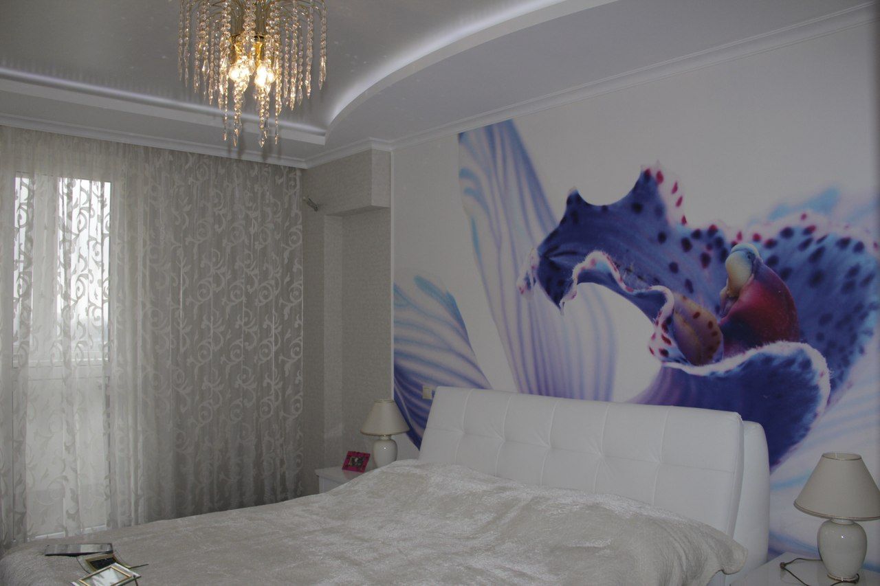 Дизайн квартиры в современном стиле в ЖК "Европейский" (Краснодар) Студия интерьерного дизайна happy.design Спальня в стиле модерн