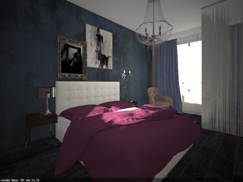 Фиолетовые нюансы, PichuginaDesign PichuginaDesign オリジナルスタイルの 寝室