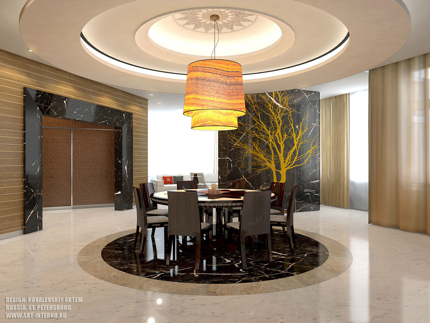 Дизайн квартиры на Морском проспекте д. 40, ART-INTERNO ART-INTERNO Modern dining room