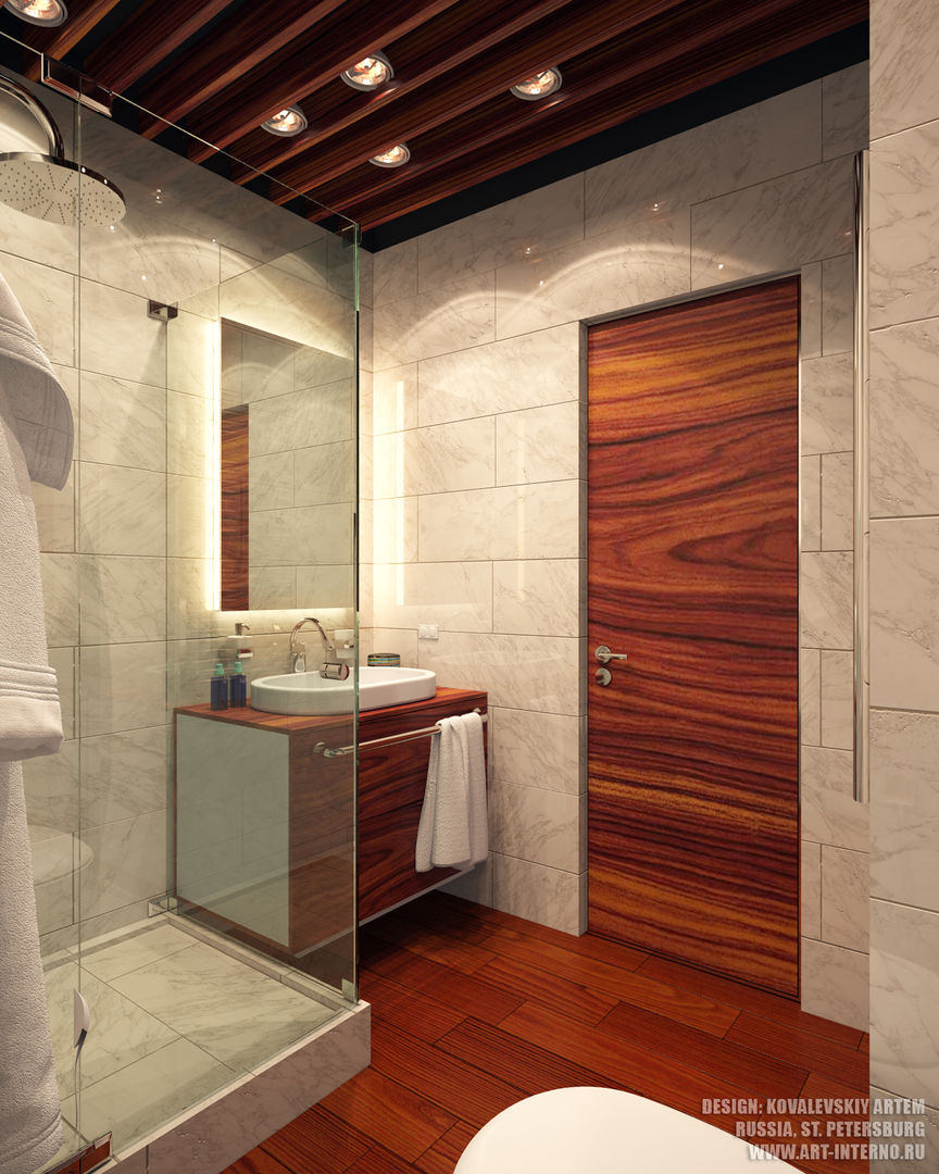 ​Дизайн квартиры на Яхтенной, ART-INTERNO ART-INTERNO Modern style bathrooms