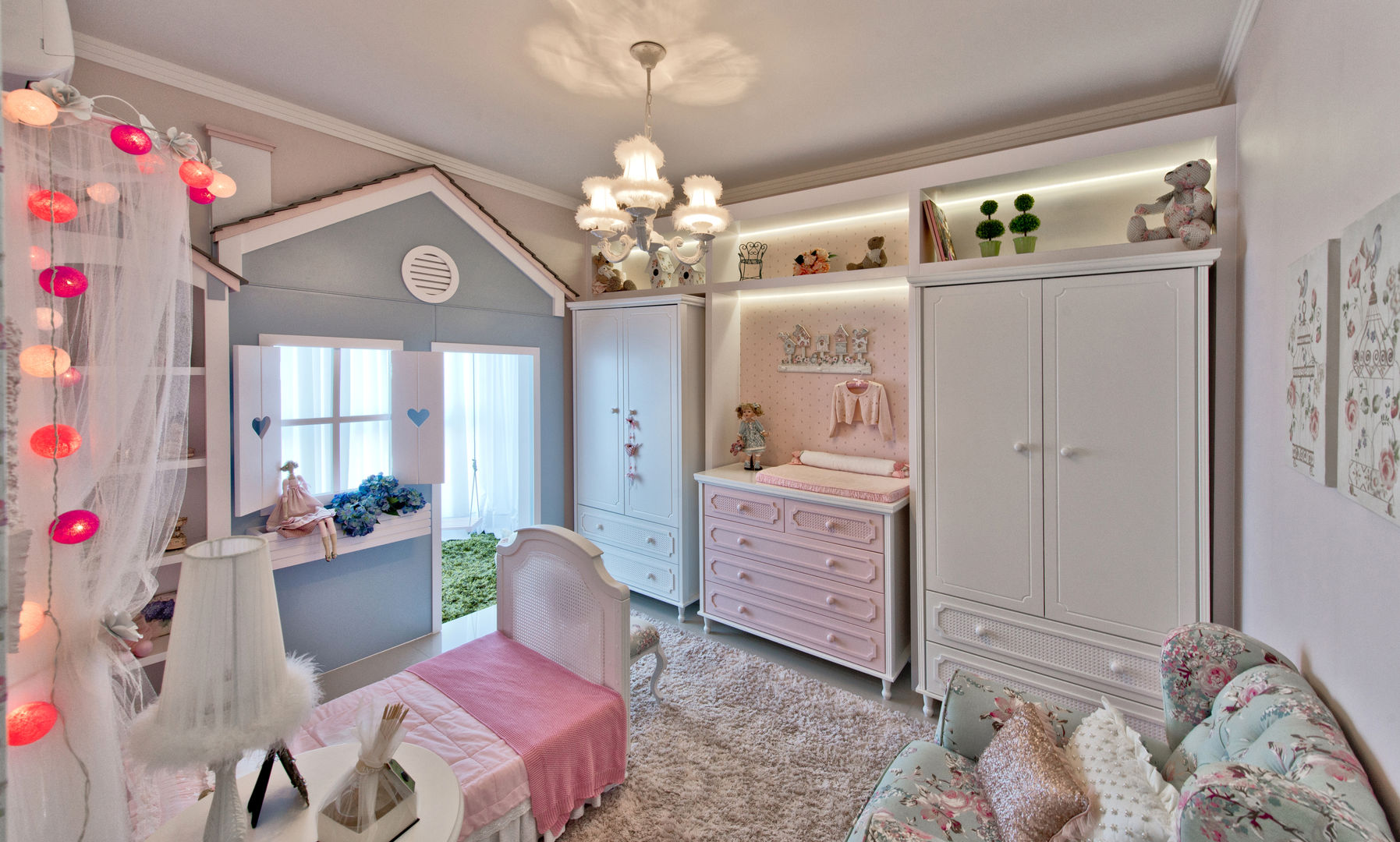 Um quarto de boneca, Espaço do Traço arquitetura Espaço do Traço arquitetura Детская комнатa в стиле кантри