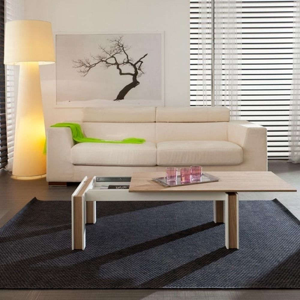 'Letizia' wooden sliding top coffee table by La Primavera homify Living room Side tables & trays