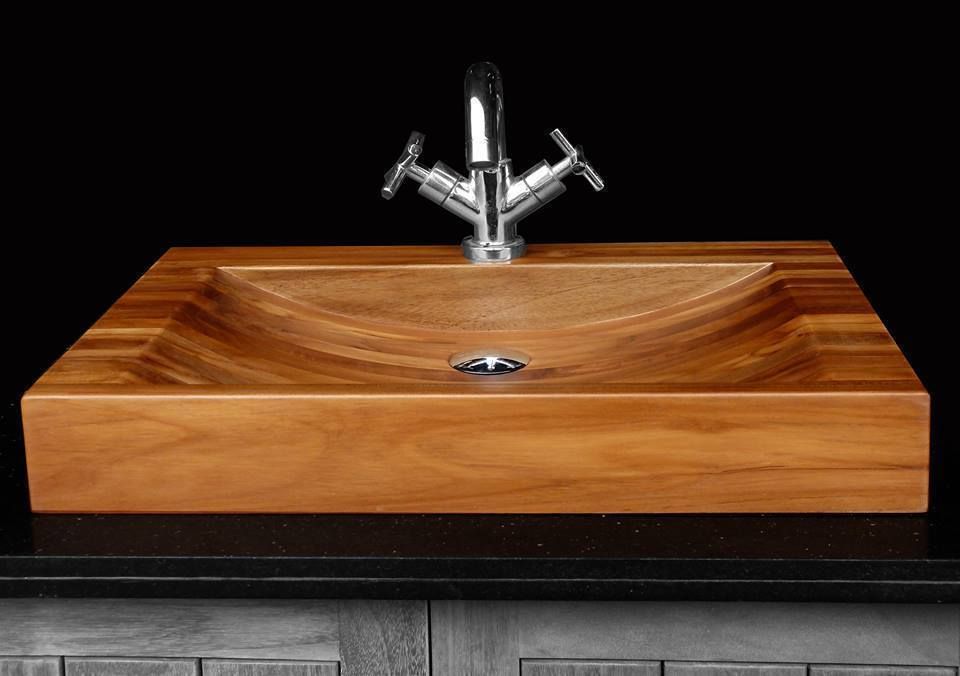 homify Kamar Mandi Minimalis Kayu Wood effect Sinks