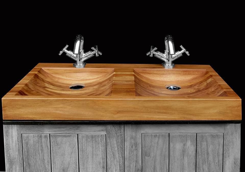 ​Wooden sinks collection Lux4home™. homify حمام خشب Wood effect Sinks