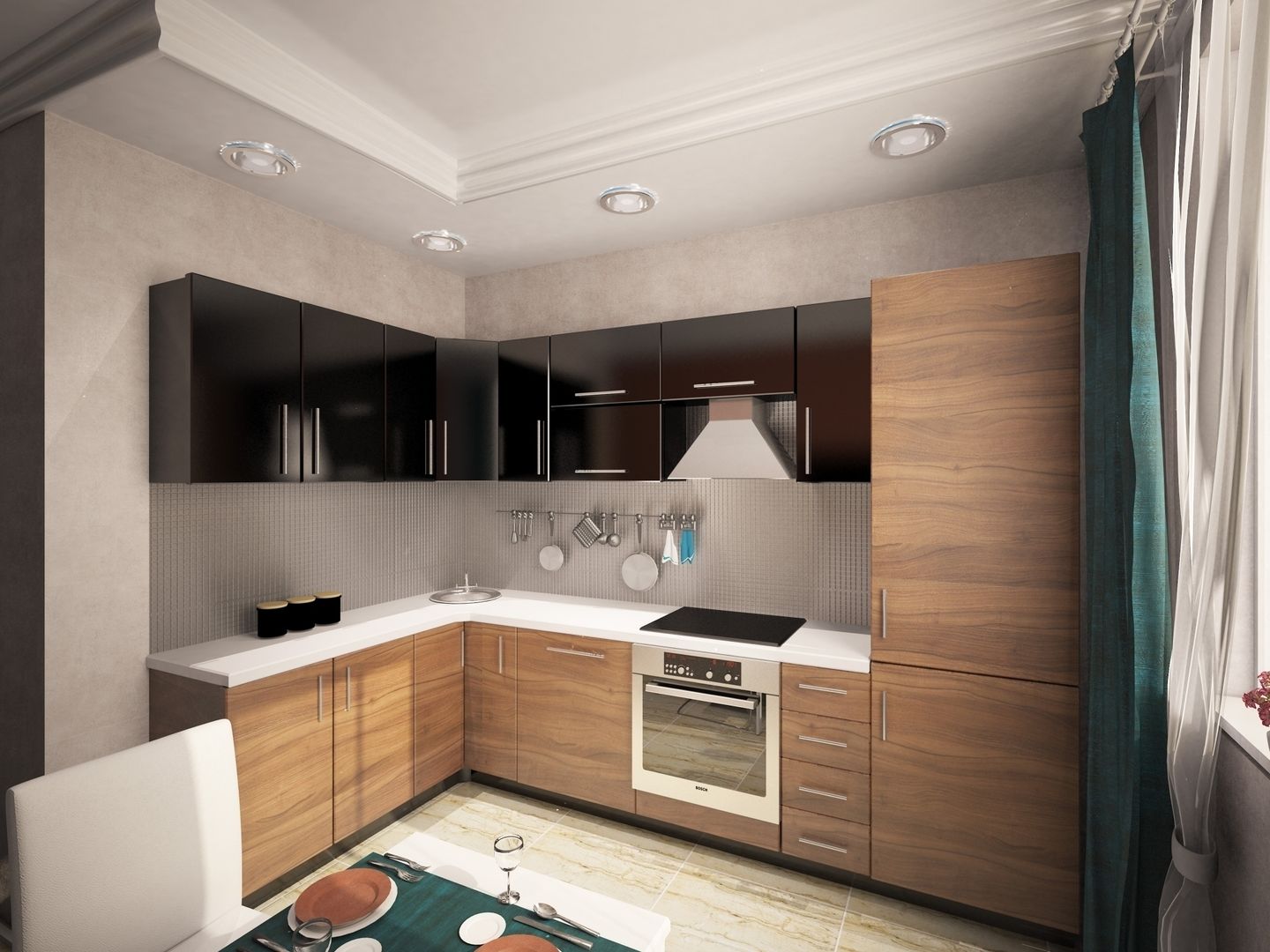 2-х комнатная квартира 54.42m², PLANiUM PLANiUM Kitchen