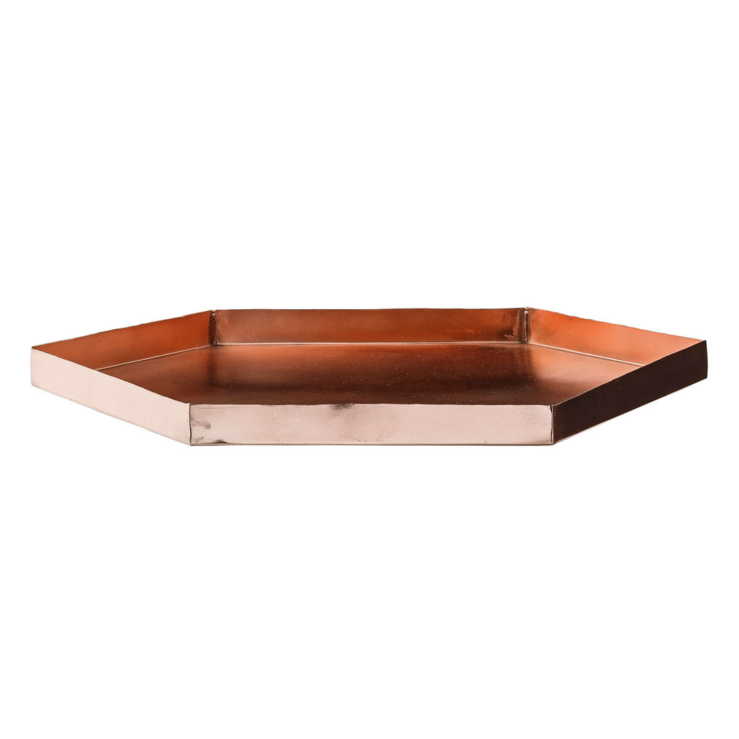 COPPER & GLASS TRAY iDecorate Ltd Ruang Keluarga Gaya Skandinavia Side tables & trays