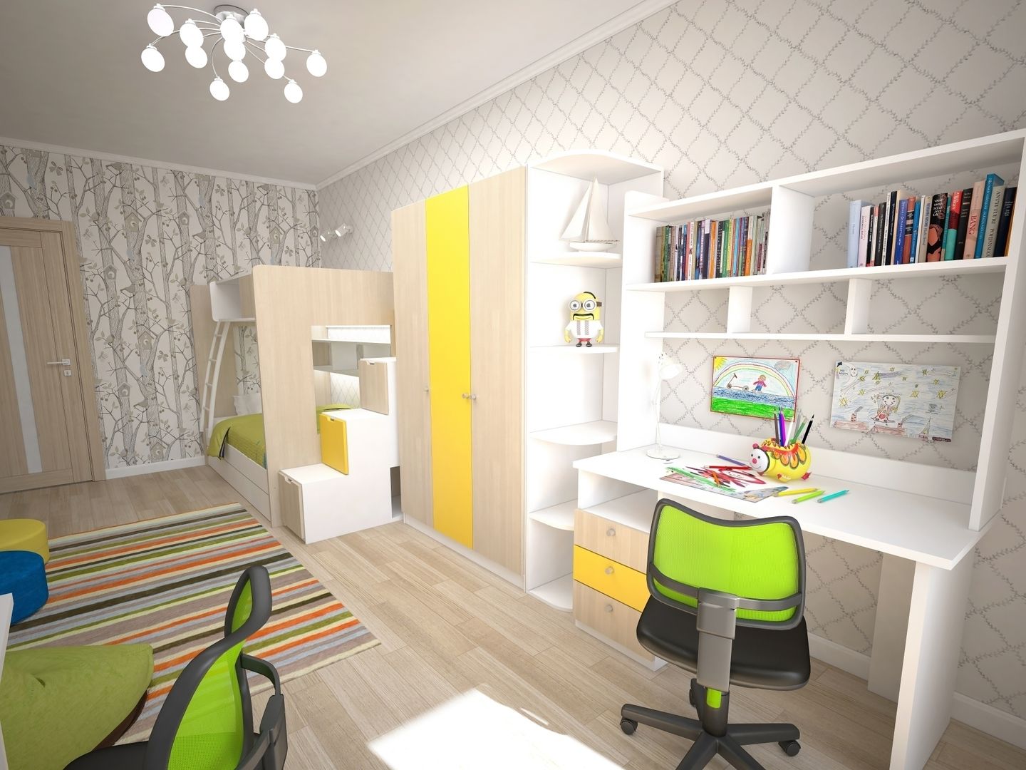 3-х комнатная квартира 75.42m², PLANiUM PLANiUM Klassische Kinderzimmer